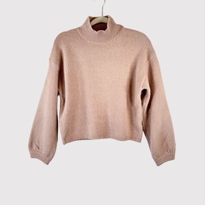 Line Dot Womens Sweater Light Pink Julia Mock Neck Knit Pullover Stretch  Small